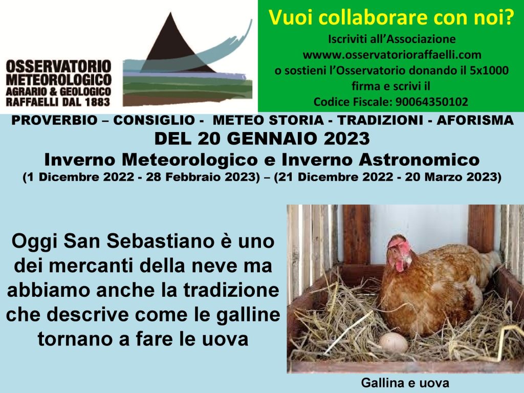 Proverbio del 20 Gennaio 2023