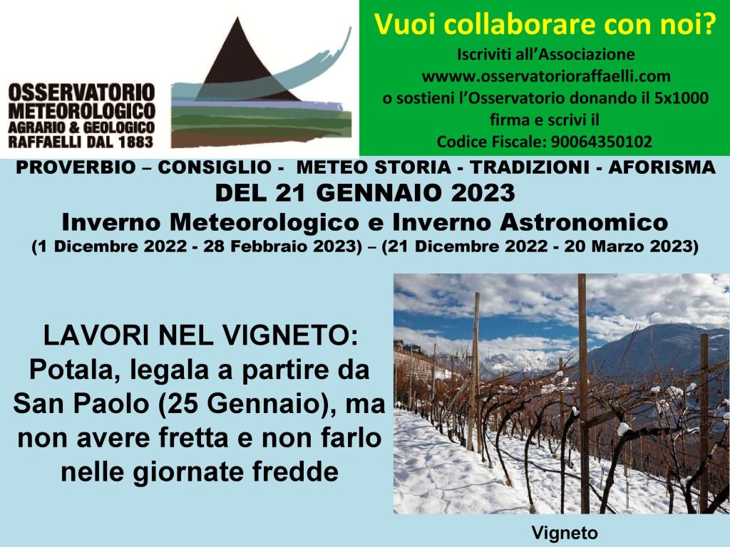 Proverbio del 21 Gennaio 2023